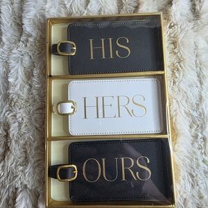 Elegant His Hers Ours Luggage Tag Set